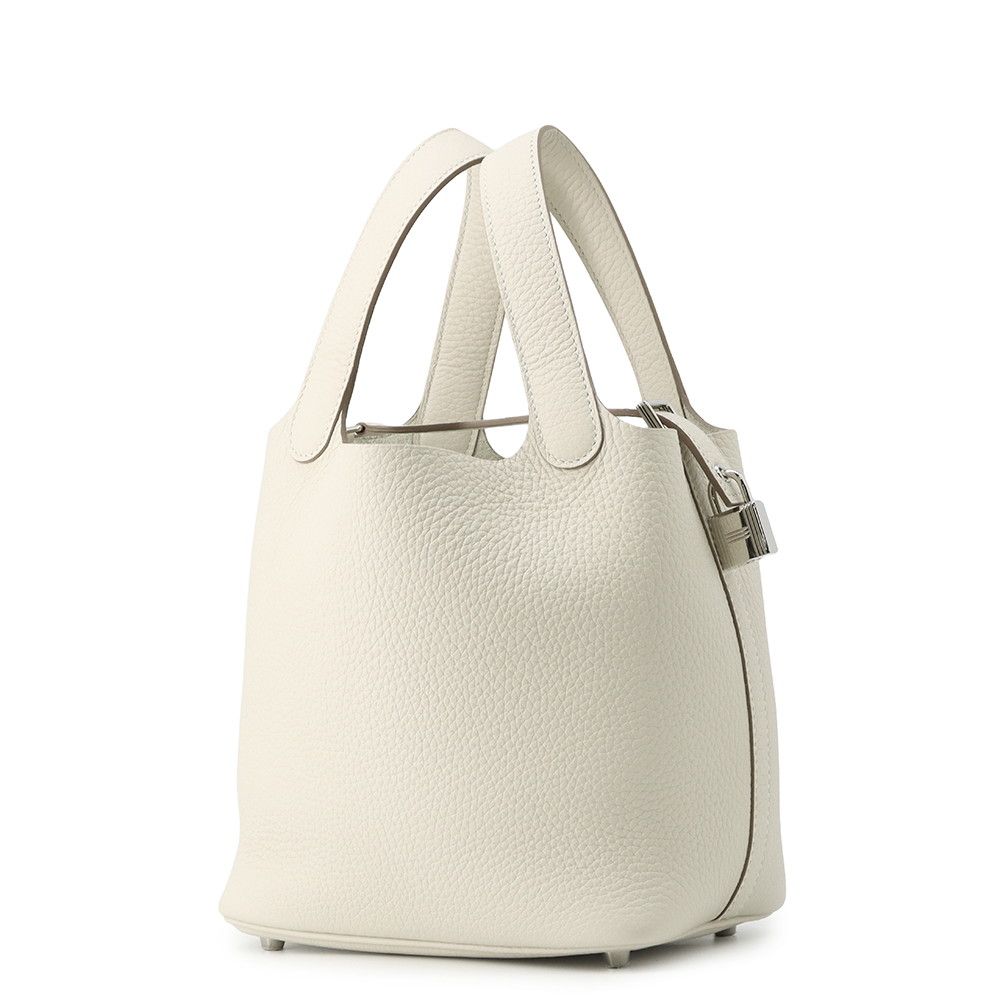 Hermes Handbag Picotin Lock PM Cles Silver Taurillon Clemence Tote — view 2