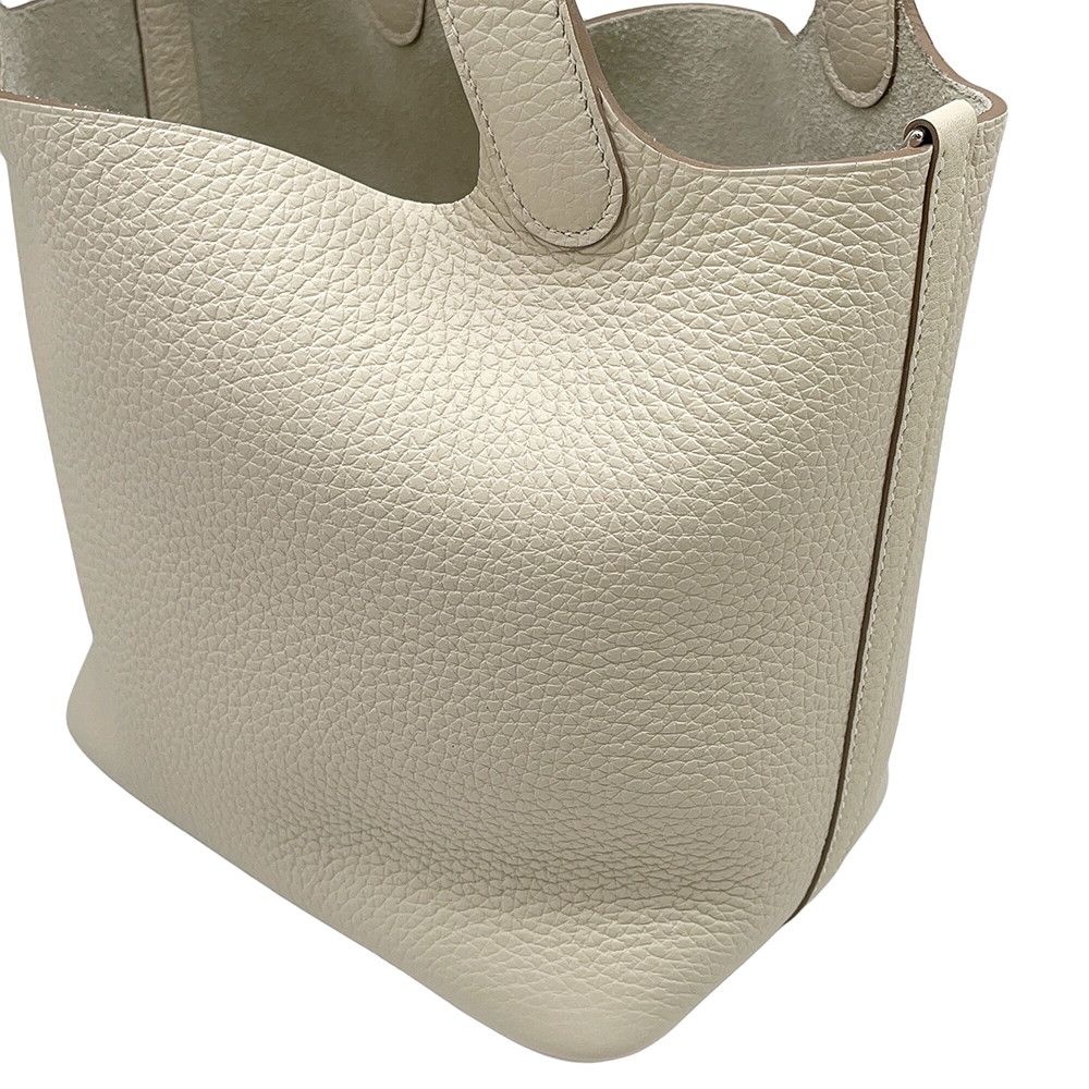 Hermes Handbag Picotin Lock PM Cles Silver Taurillon Clemence Tote — view 6