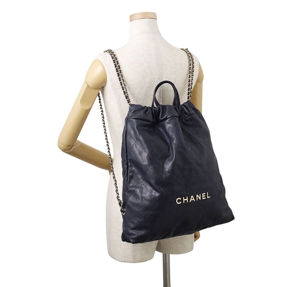Chanel Backpack 22 Large Caviar Leather — view 4