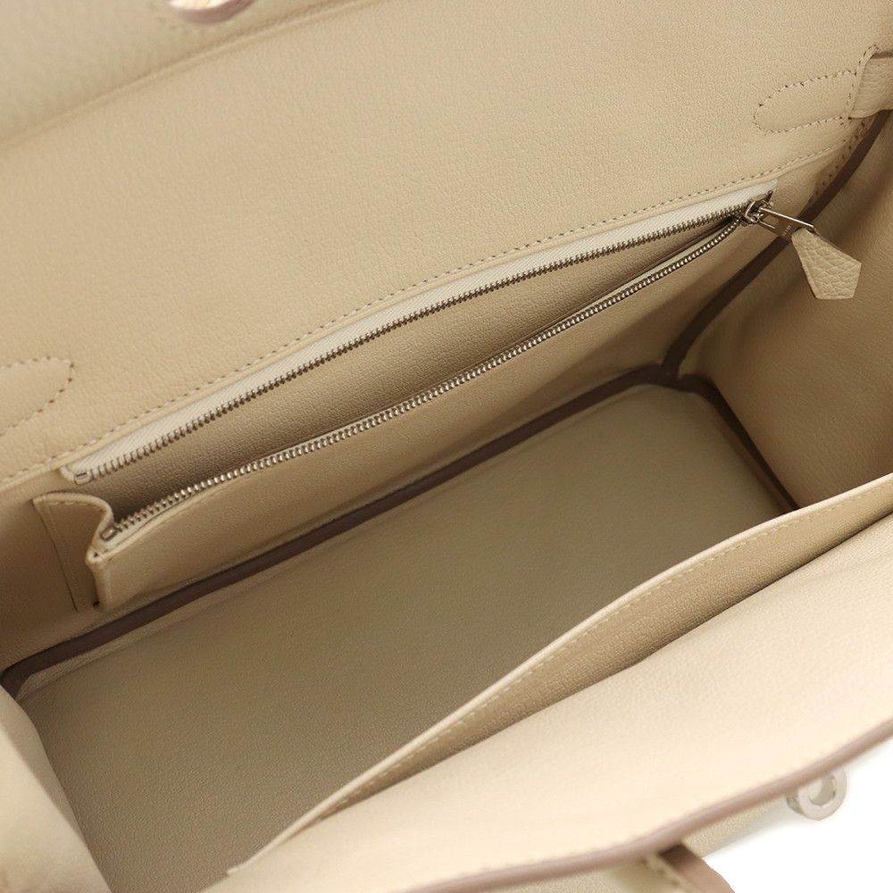 Hermes Birkin 30 Cles Silver Togo Handbag — view 7