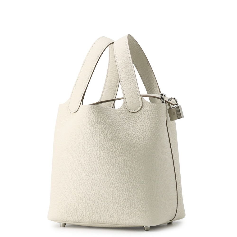 Hermes Handbag Picotin Lock PM Cles Silver Taurillon Clemence Tote — view 2