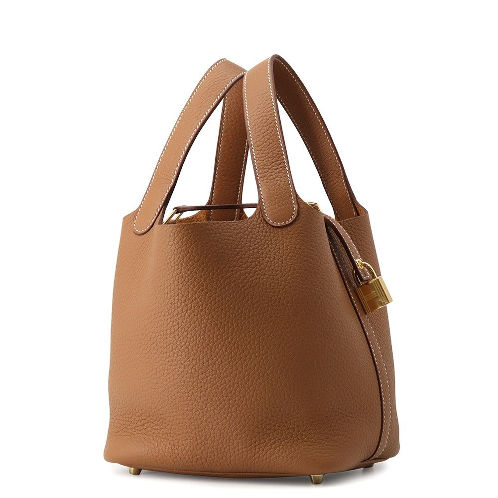 Hermes Handbag Picotin Lock PM Gold Taurillon Clemence Tote — view 2