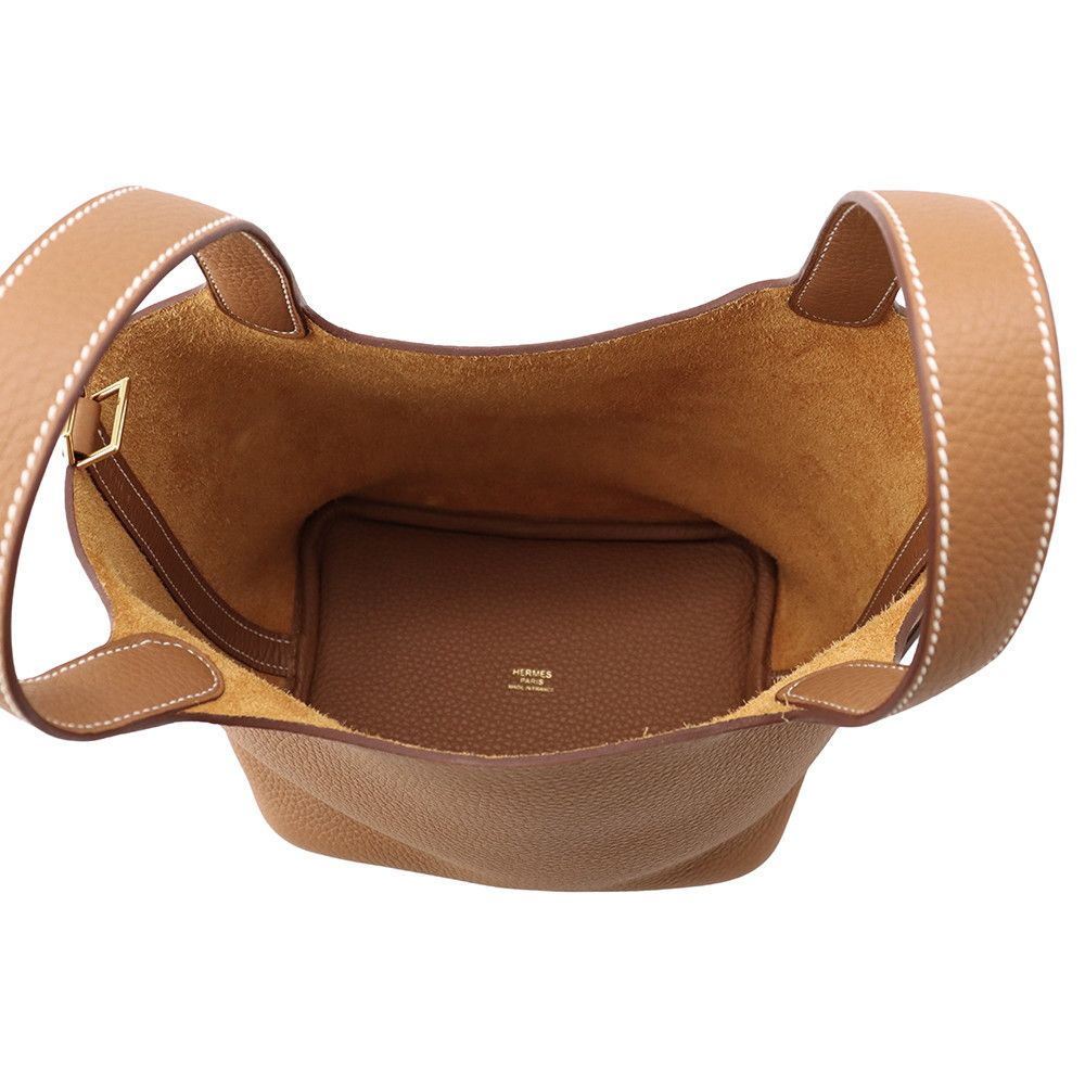 Hermes Handbag Picotin Lock PM Gold Taurillon Clemence Tote — view 5