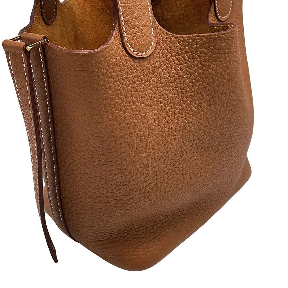 Hermes Handbag Picotin Lock PM Gold Taurillon Clemence Tote — view 6