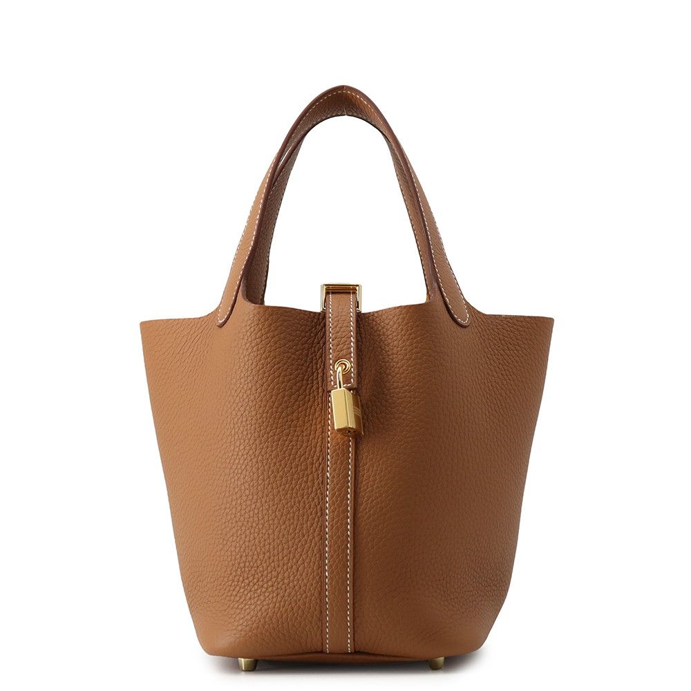 Hermes Handbag Picotin Lock PM Gold Taurillon Clemence Tote