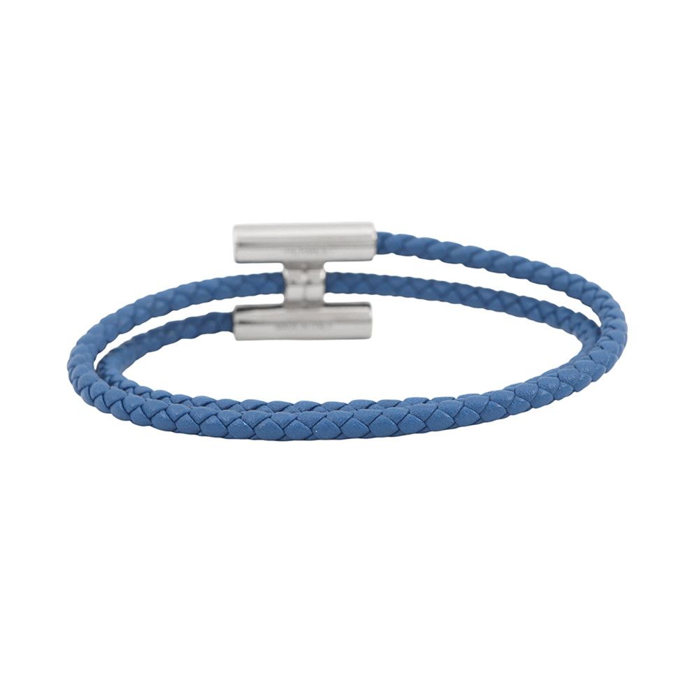 Hermes Bracelet Turni Tresse Blue Tie Silver Swift — view 3