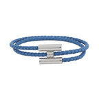Hermes Bracelet Turni Tresse Blue Tie Silver Swift