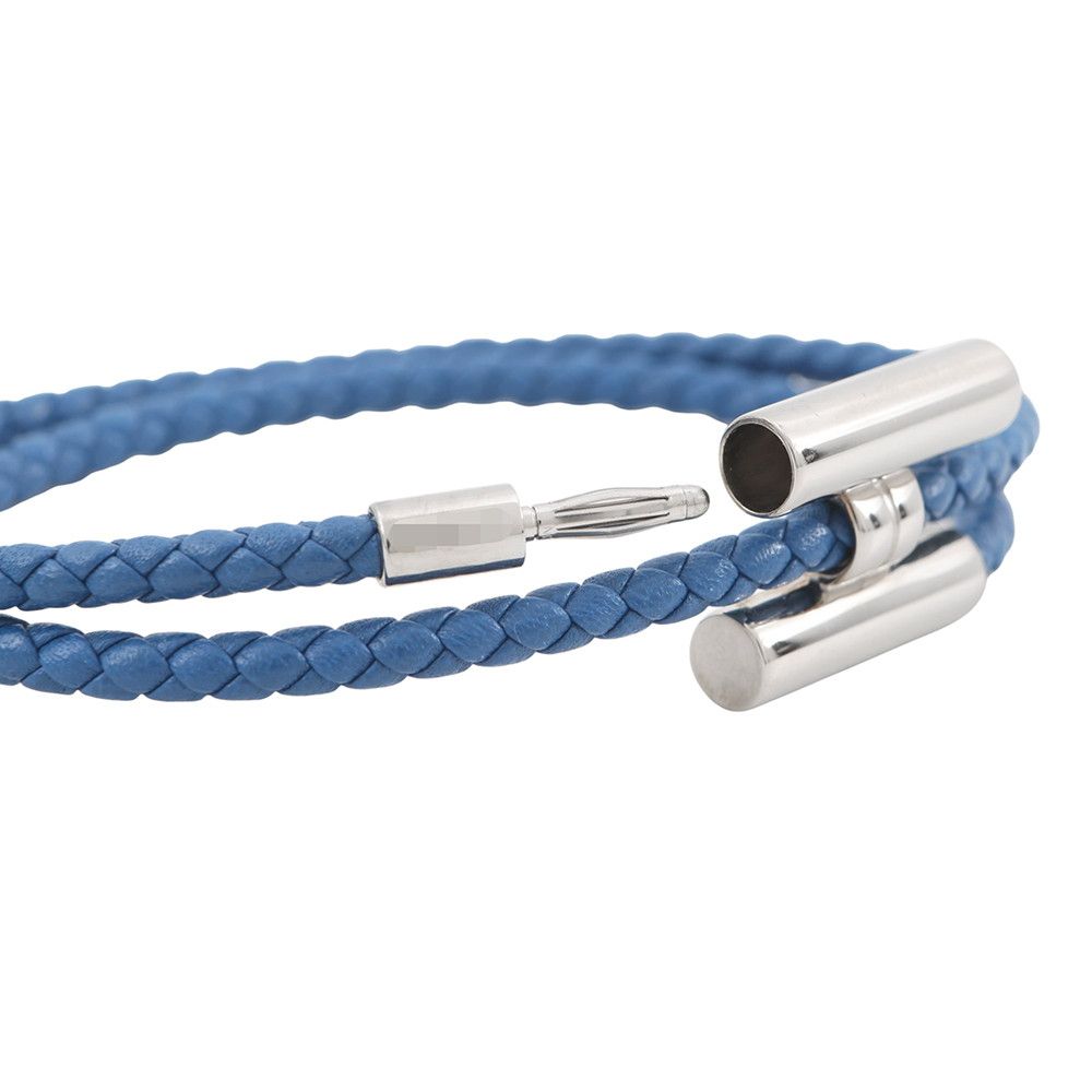 Hermes Bracelet Turni Tresse Blue Tie Silver Swift — view 5