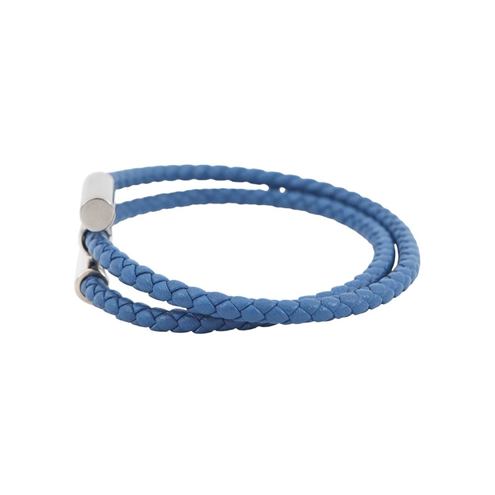 Hermes Bracelet Turni Tresse Blue Tie Silver Swift — view 2