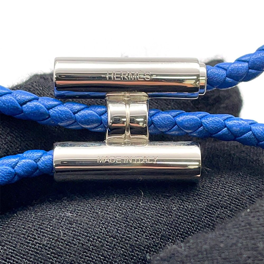 Hermes Bracelet Turni Tresse Blue Tie Silver Swift — view 7