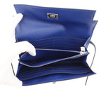 Hermes Wallet Kelly Long Blue Electric Silver Epsom — view 5