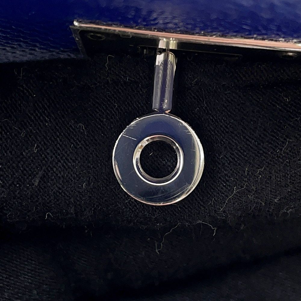 Hermes Wallet Kelly Long Blue Electric Silver Epsom — view 8