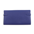 Hermes Wallet Kelly Long Blue Electric Silver Epsom — view 3