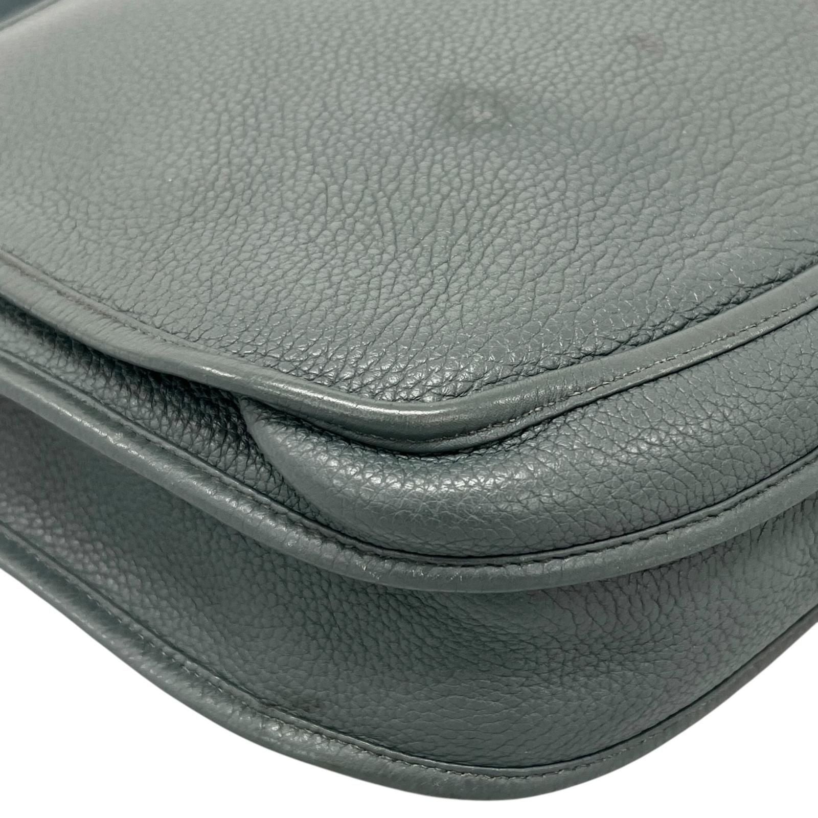Hermes Evelyne 3 TGM Taurillon Clemence Leather Blue Shoulder Bag Silver — view 7