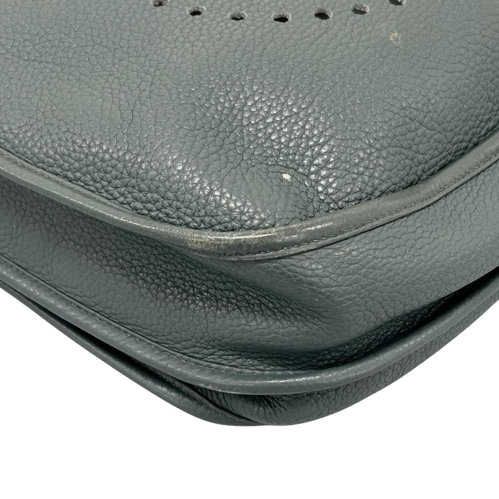 Hermes Evelyne 3 TGM Taurillon Clemence Leather Blue Shoulder Bag Silver — view 5