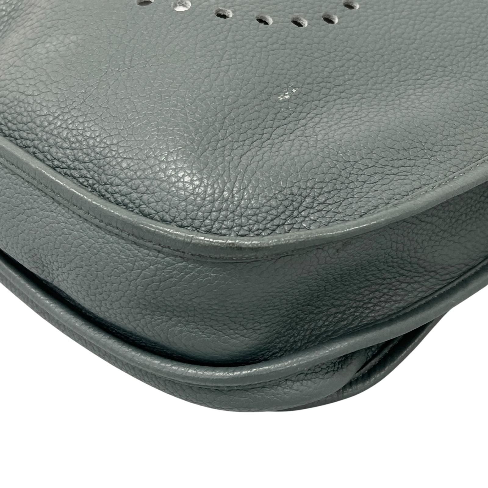 Hermes Evelyne 3 TGM Taurillon Clemence Leather Blue Shoulder Bag Silver — view 6