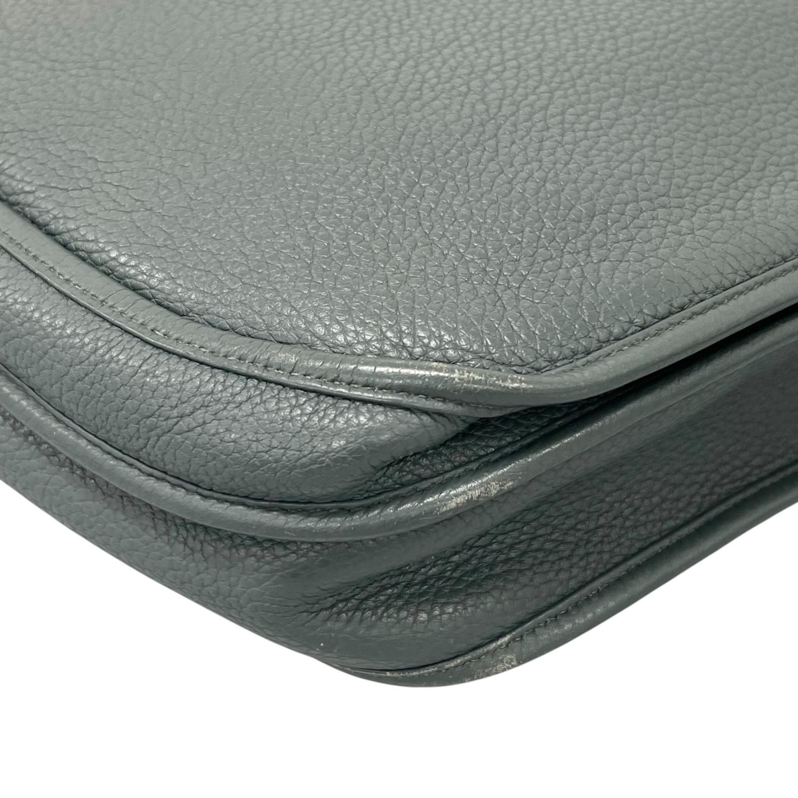 Hermes Evelyne 3 TGM Taurillon Clemence Leather Blue Shoulder Bag Silver — view 8