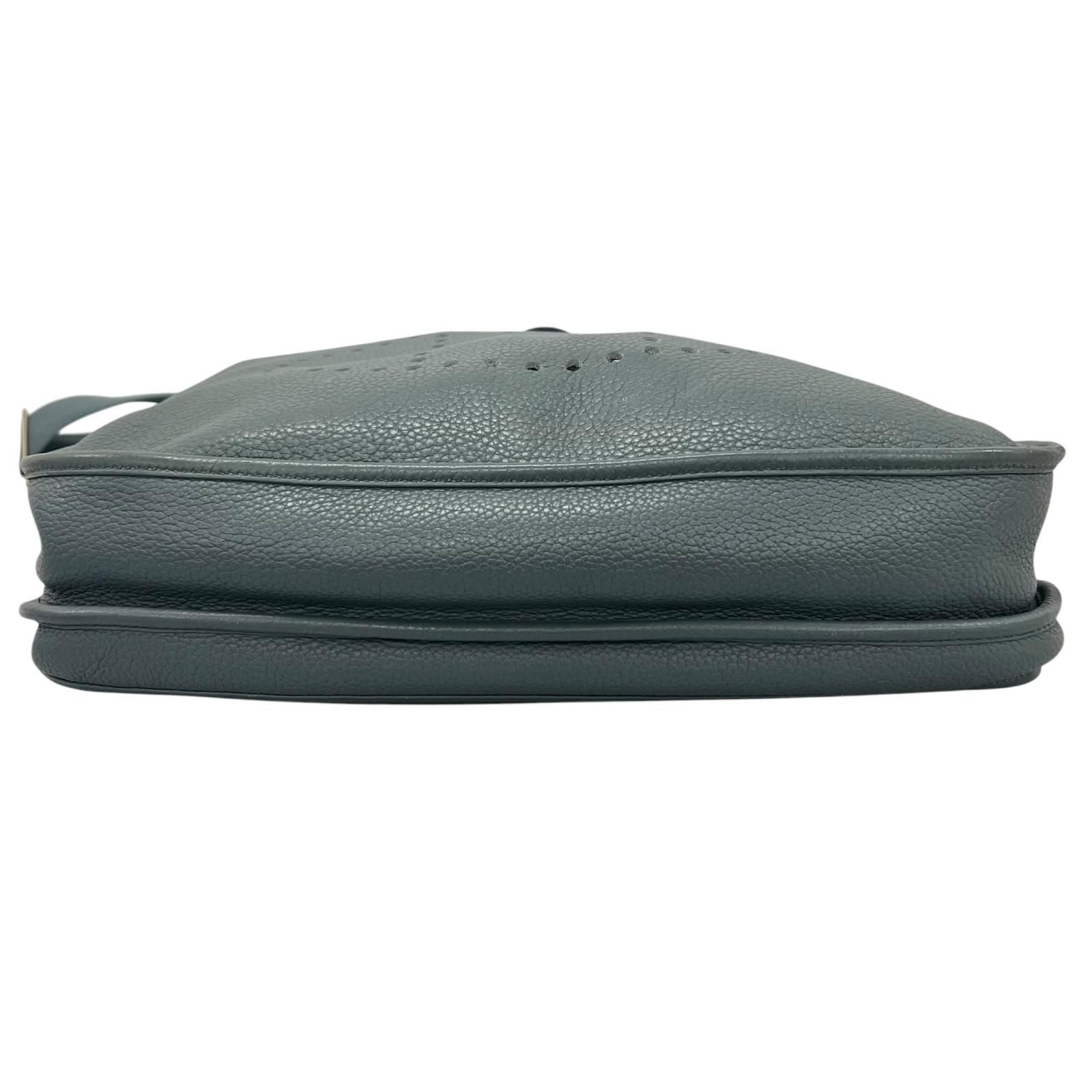Hermes Evelyne 3 TGM Taurillon Clemence Leather Blue Shoulder Bag Silver — view 3