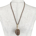 Hermes Wood Brown Necklace Gold — view 3