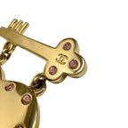 Chanel Heart Lock Gold Plated Pink Brooch — view 4