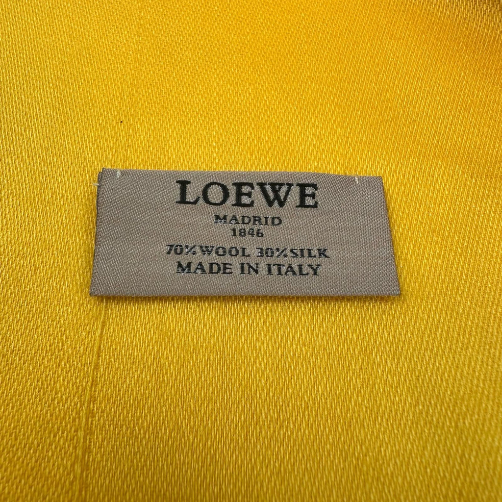 Loewe Anagram Flower Large Shawl Silk Wool Yellow Scarf — view 6