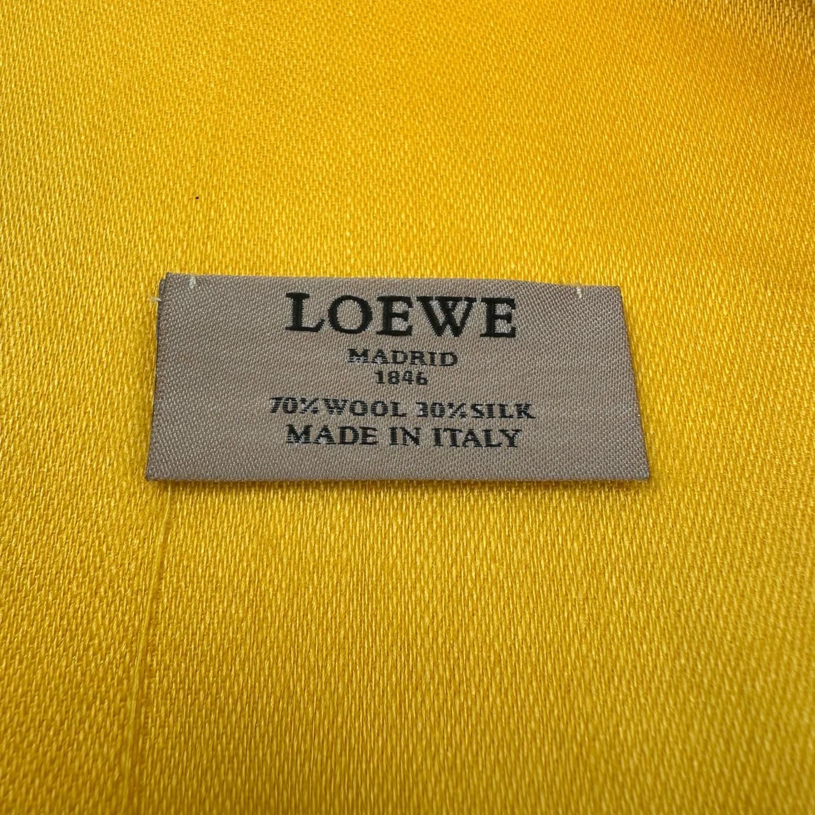 Loewe Anagram Flower Large Shawl Silk Wool Yellow Scarf — view 6