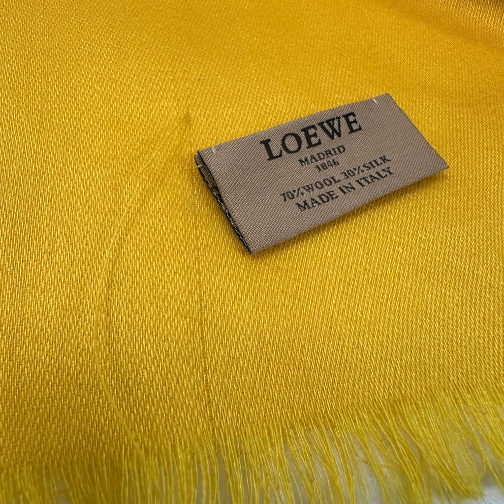 Loewe Anagram Flower Large Shawl Silk Wool Yellow Scarf — view 8
