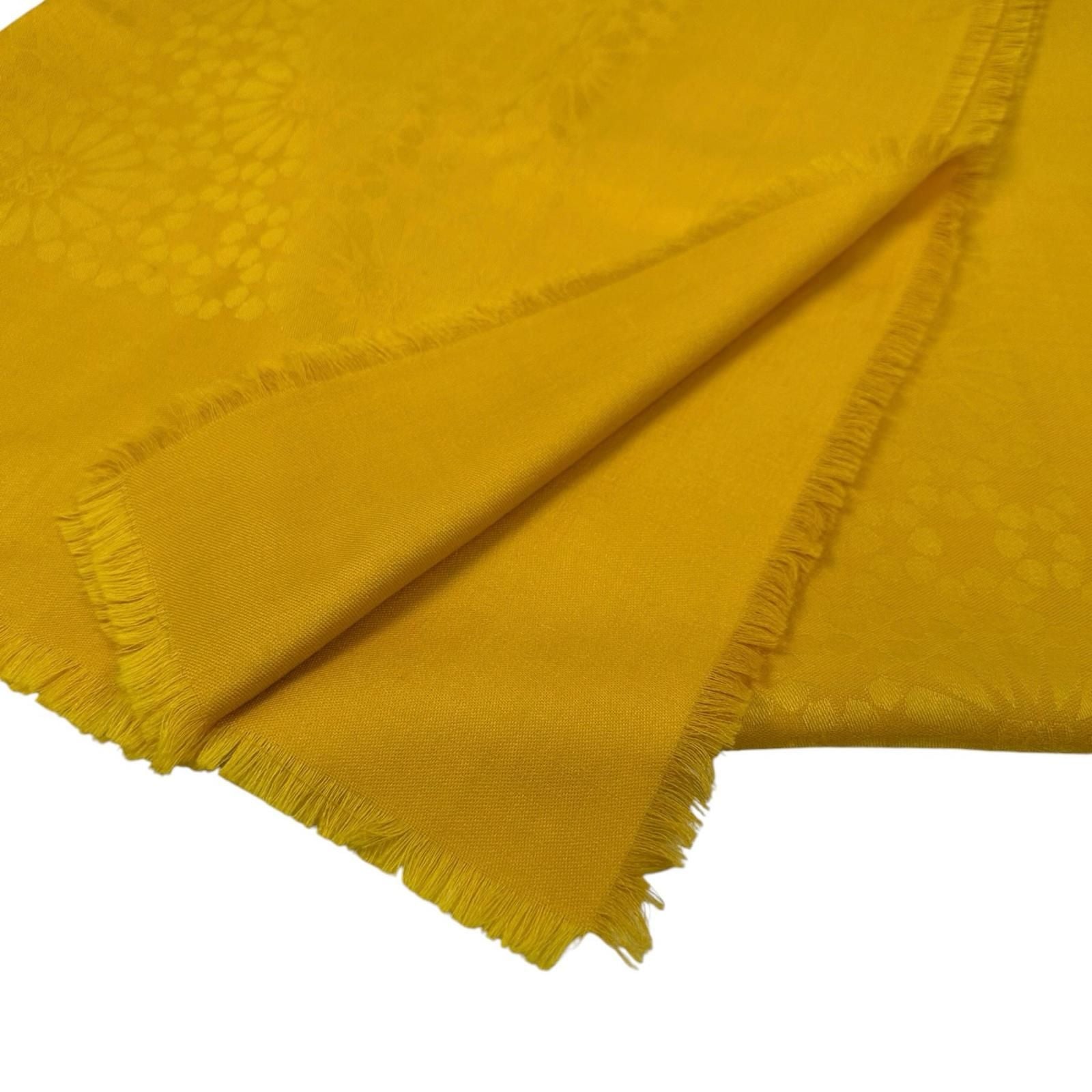 Loewe Anagram Flower Large Shawl Silk Wool Yellow Scarf — view 3