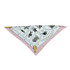 Hermes Carre 90 Noir Silk Pink White Scarf — view 3