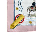 Hermes Carre 90 Noir Silk Pink White Scarf — view 5
