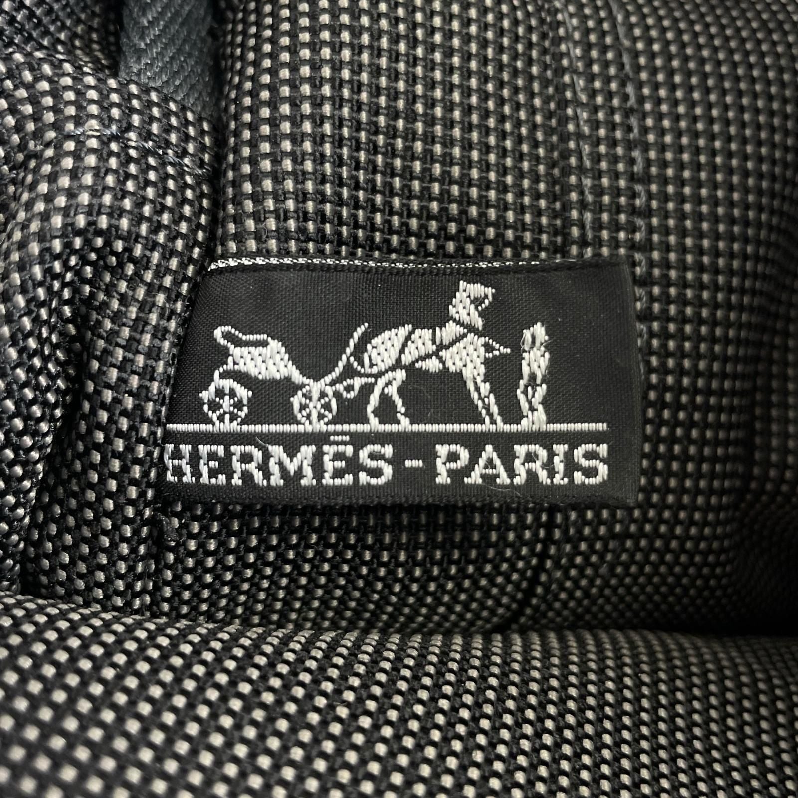 Hermes Her Line MM Canvas Cotton Gray Tote Silver — view 8