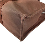 Hermes Her Line MM Canvas Cotton Brown Tote Silver — view 7