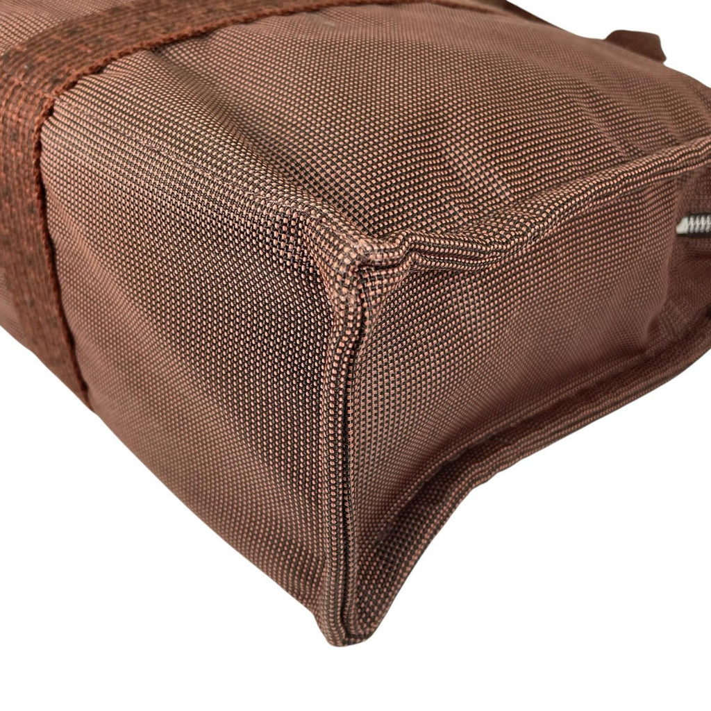 Hermes Her Line MM Canvas Cotton Brown Tote Silver — view 5