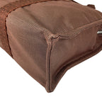 Hermes Her Line MM Canvas Cotton Brown Tote Silver — view 5