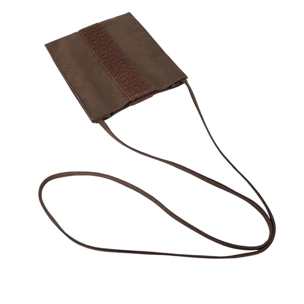 Hermes Her Line Pochette Canvas Cotton Brown Shoulder — view 5
