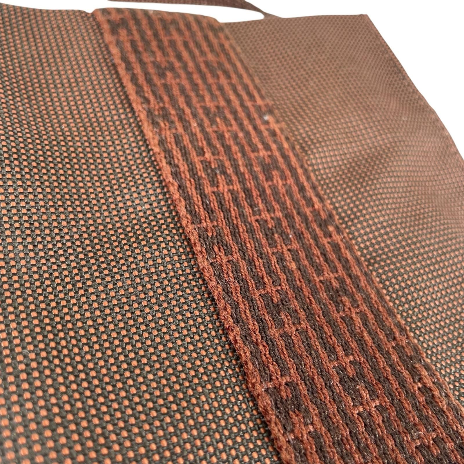 Hermes Her Line Pochette Canvas Cotton Brown Shoulder — view 9