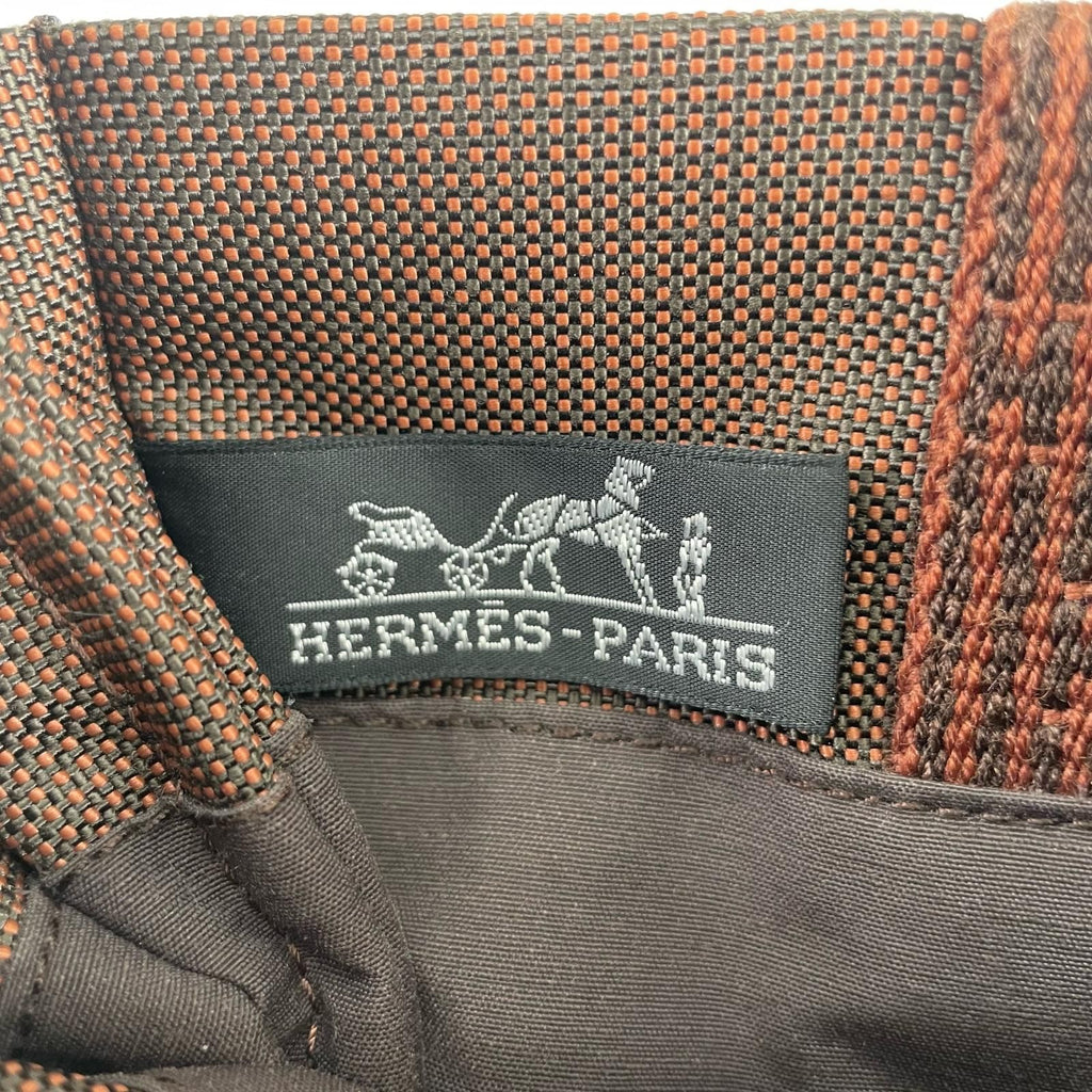 Hermes Her Line Pochette Canvas Cotton Brown Shoulder — view 7