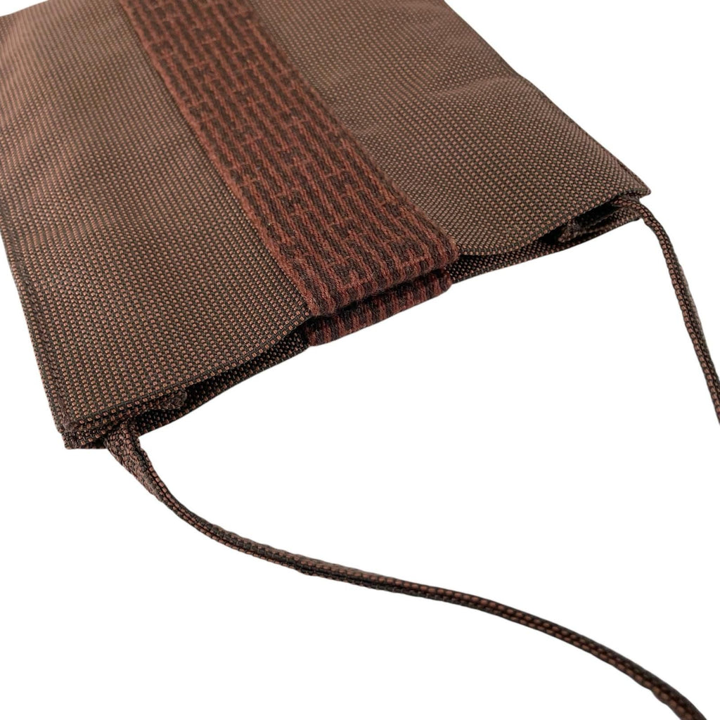Hermes Her Line Pochette Canvas Cotton Brown Shoulder — view 6