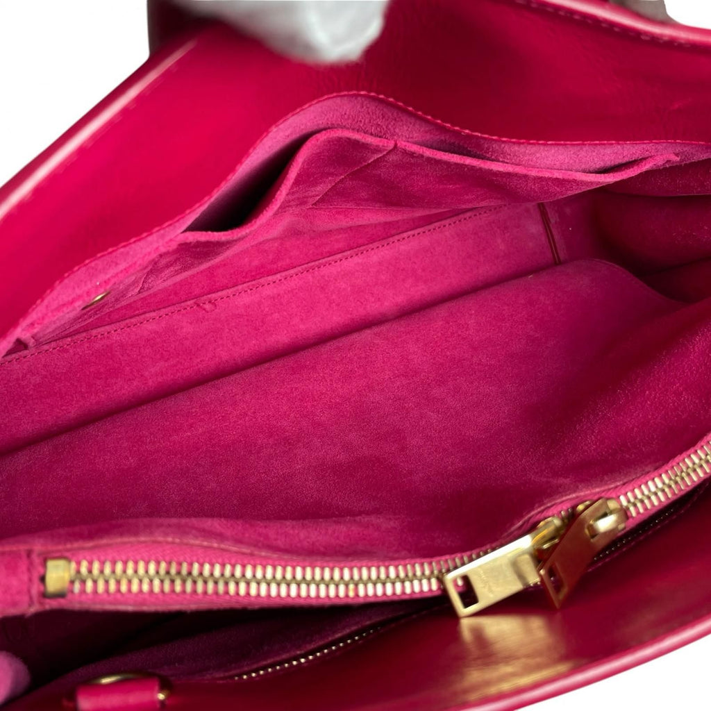 Saint Laurent Paris Sac de Jour Leather Pink Handbag Gold — view 9