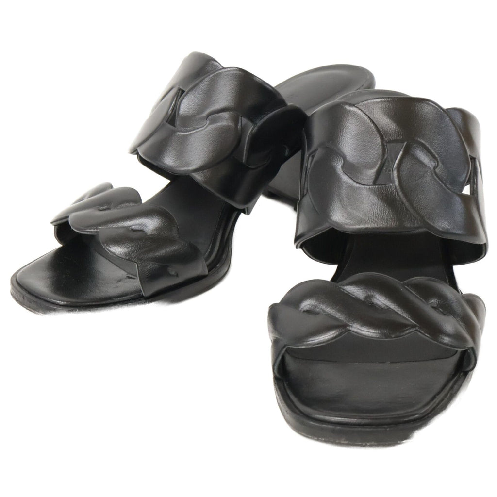 Hermes Gaby 60 Chene Gourmette Torsade Chunky Heels