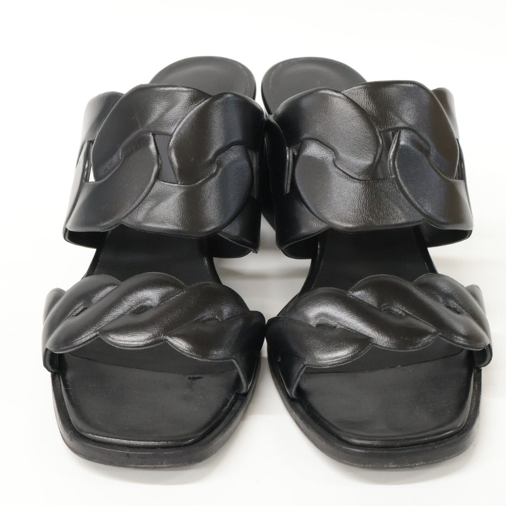 Hermes Gaby 60 Chene Gourmette Torsade Chunky Heels — view 2