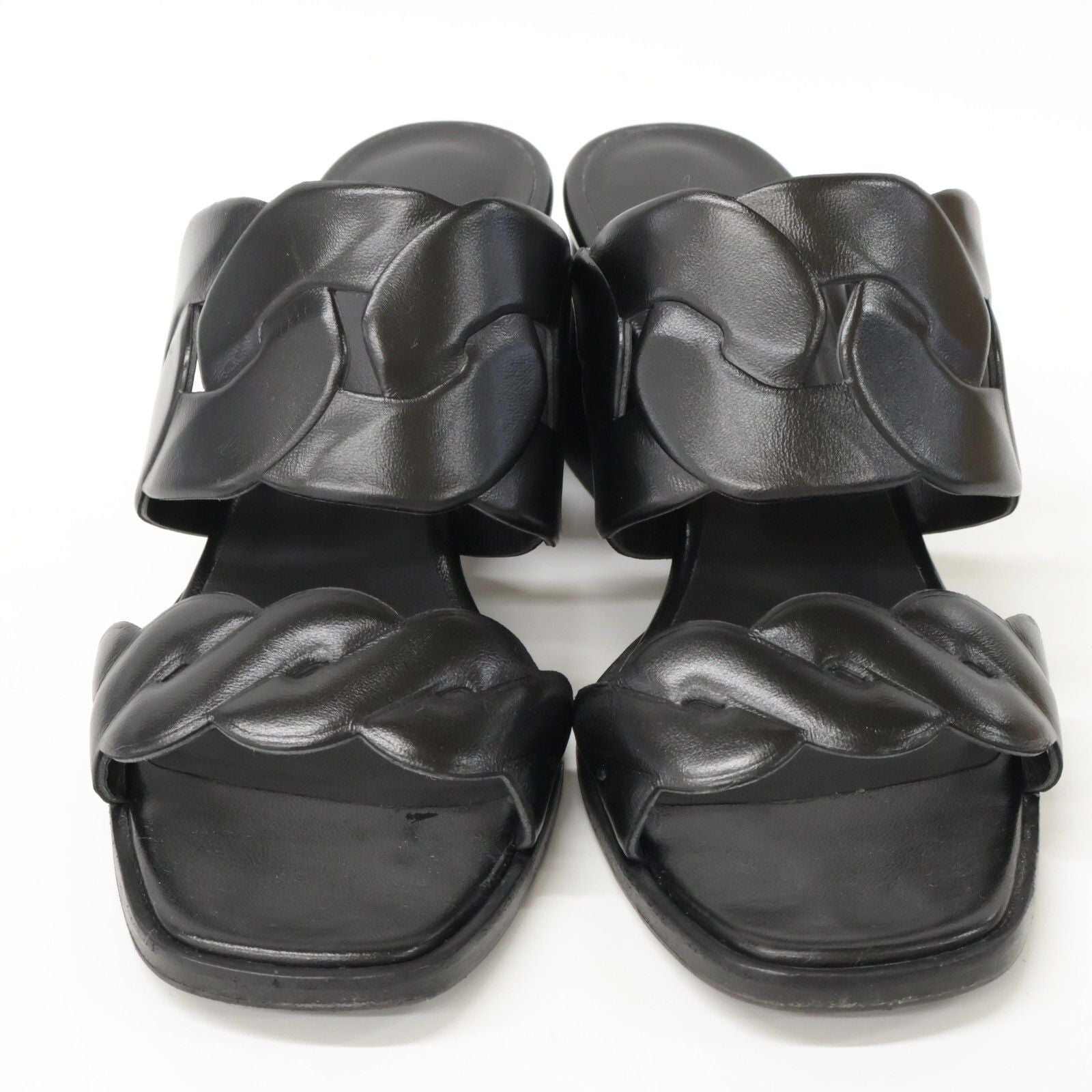 Hermes Gaby 60 Chene Gourmette Torsade Chunky Heels — view 2