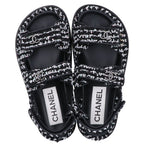 Chanel CC Logo Tweed Leather Flat 36c — view 6