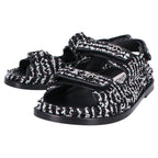 Chanel CC Logo Tweed Leather Flat 36c