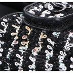 Chanel CC Logo Tweed Leather Flat 36c — view 9