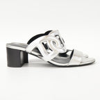 Hermes Bikini Sandal Chaine D'ancre Motif Metallic Nappa Chunky Heels — view 5