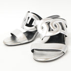 Hermes Bikini Sandal Chaine D'ancre Motif Metallic Nappa Chunky Heels