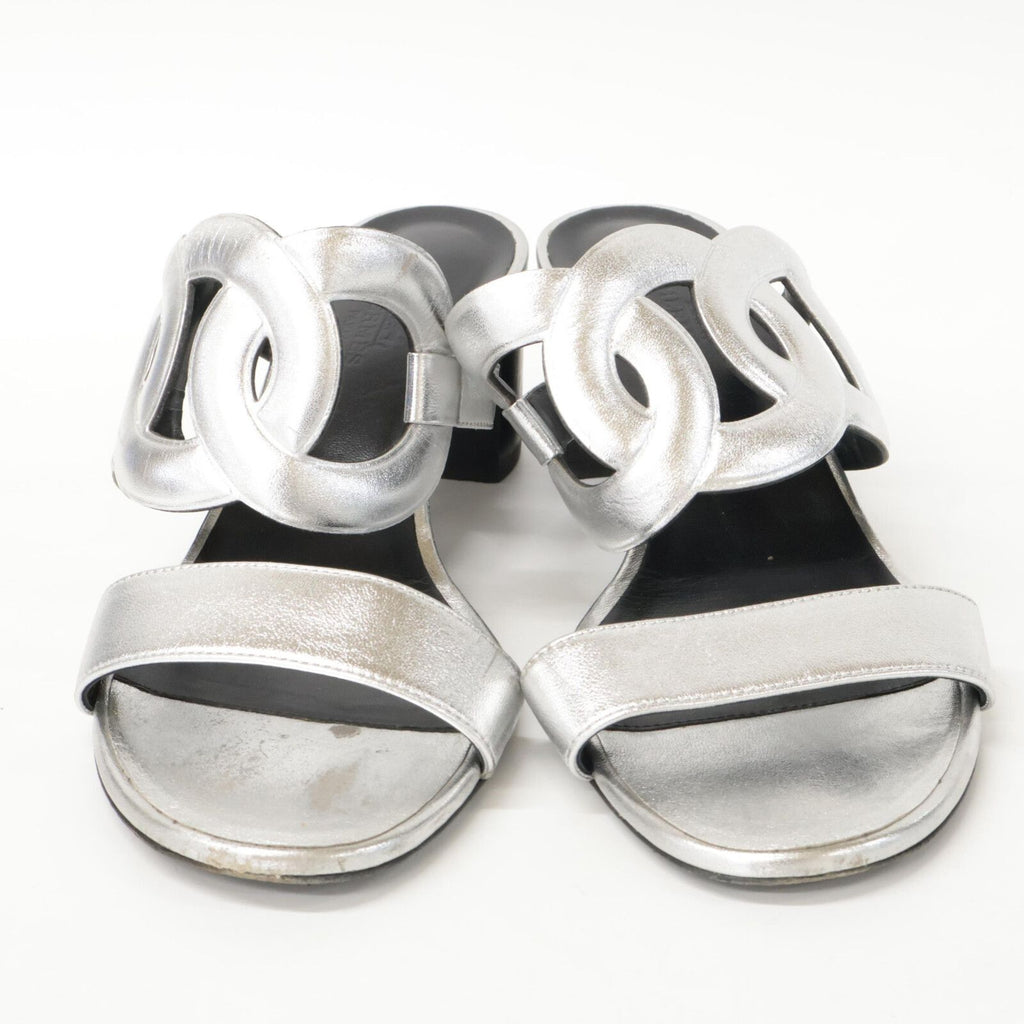Hermes Bikini Sandal Chaine D'ancre Motif Metallic Nappa Chunky Heels — view 2