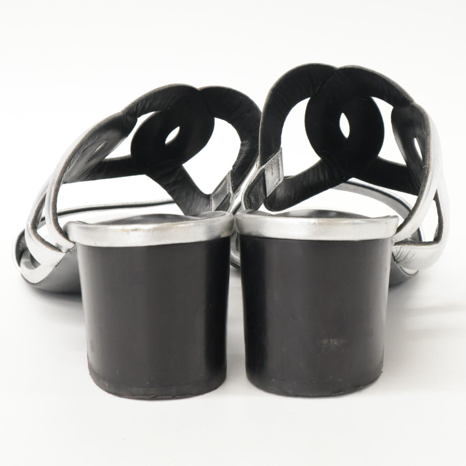 Hermes Bikini Sandal Chaine D'ancre Motif Metallic Nappa Chunky Heels — view 4