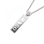 Tiffany & Co Necklace Bar Drop 18k White Gold Diamond